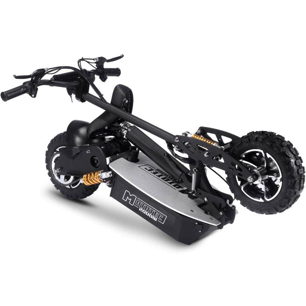 MotoTec 2000w 48v Folding Electric Scooter Black - 11-inch all terrain tires, quick release seat