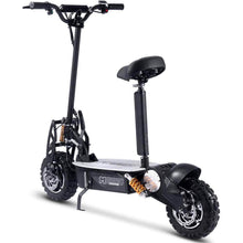 Load image into Gallery viewer, MotoTec 2000w 48v Folding Electric Scooter Black - 11-inch all terrain tires, quick release seat