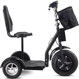 MotoTec Electric Trike 48v 1000w Lithium, 3-wheel scooter, brushless hub motor, removable seat with backrest, basket