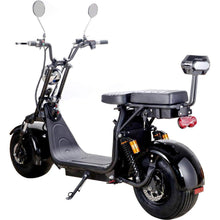 Load image into Gallery viewer, MotoTec Knockout 60v 2000w 36 Ah Fat Tire Electric Scooter - rear hub motor, 2-seater with backrest, under seat storage