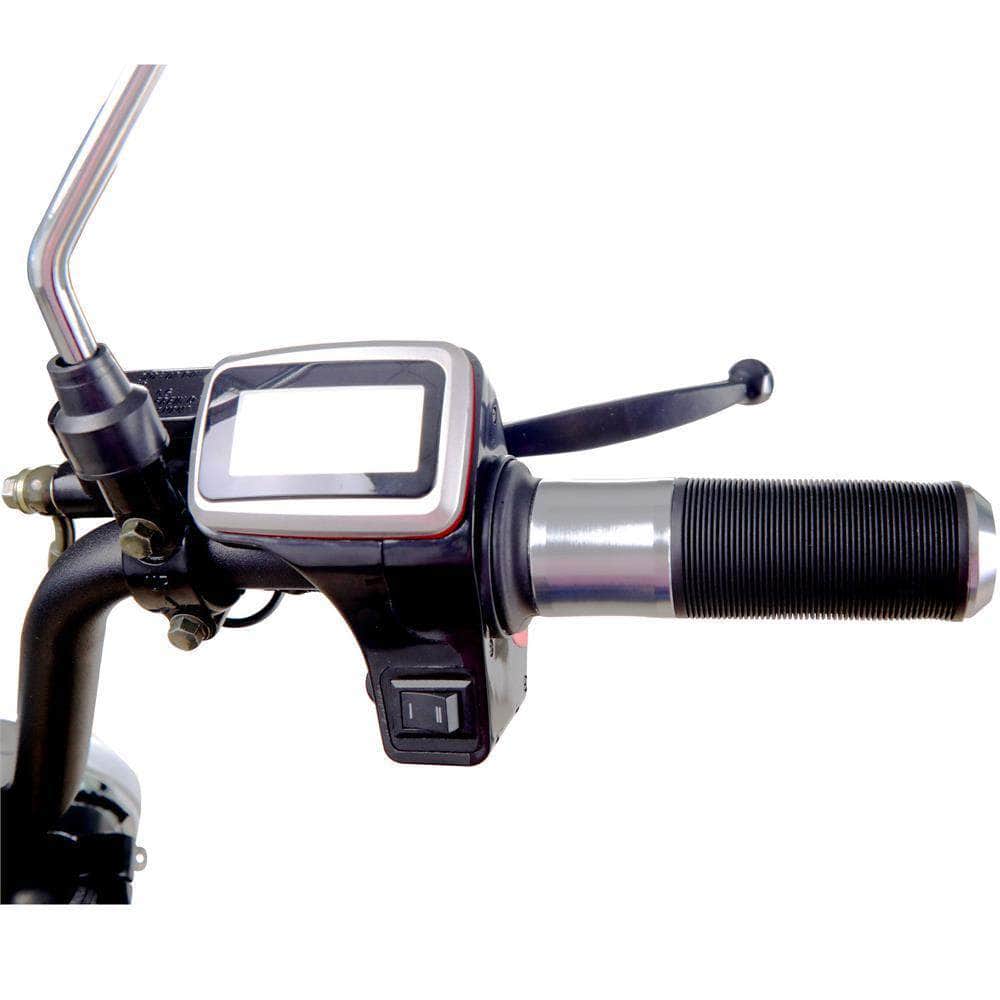 MotoTec Knockout 60v 2000w 36 Ah Fat Tire Electric Scooter - rear hub motor, 2-seater with backrest, under seat storage