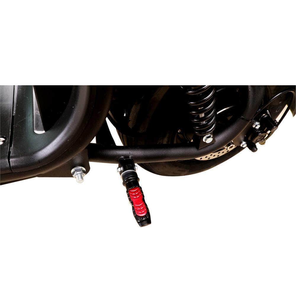 MotoTec Knockout 60v 2000w 36 Ah Fat Tire Electric Scooter - rear hub motor, 2-seater with backrest, under seat storage