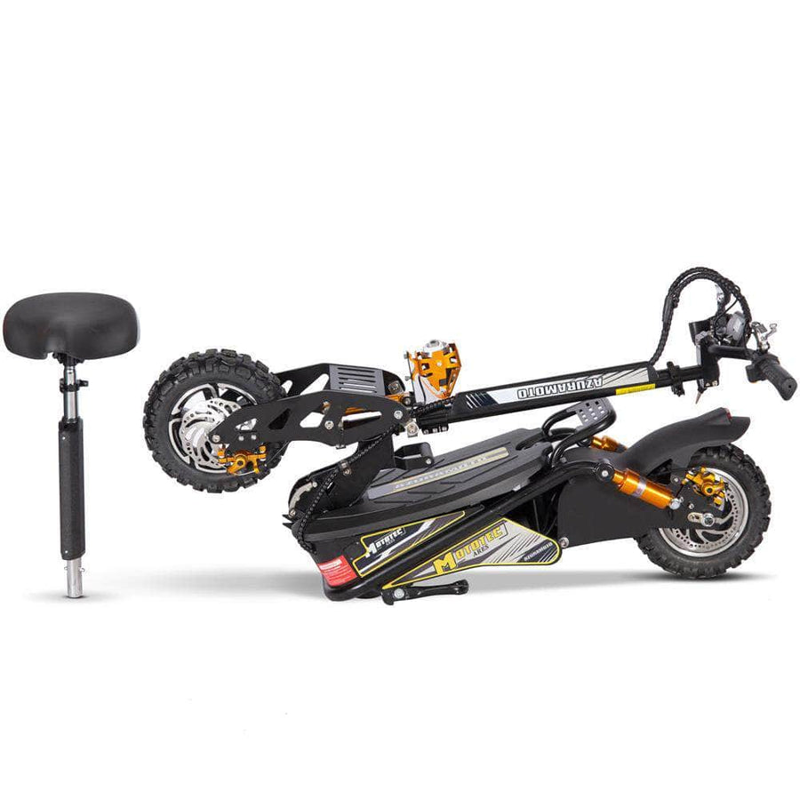 MotoTec Ares 48v 1600w Foldable Electric Scooter with removable seat