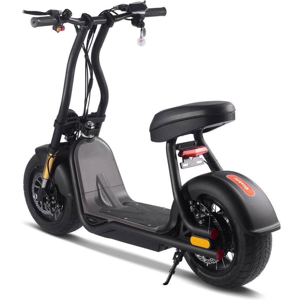 MOTOTEC Diablo 48v 1000w Lithium Fat Tire Electric Scooter - rear hub motor, large street tires