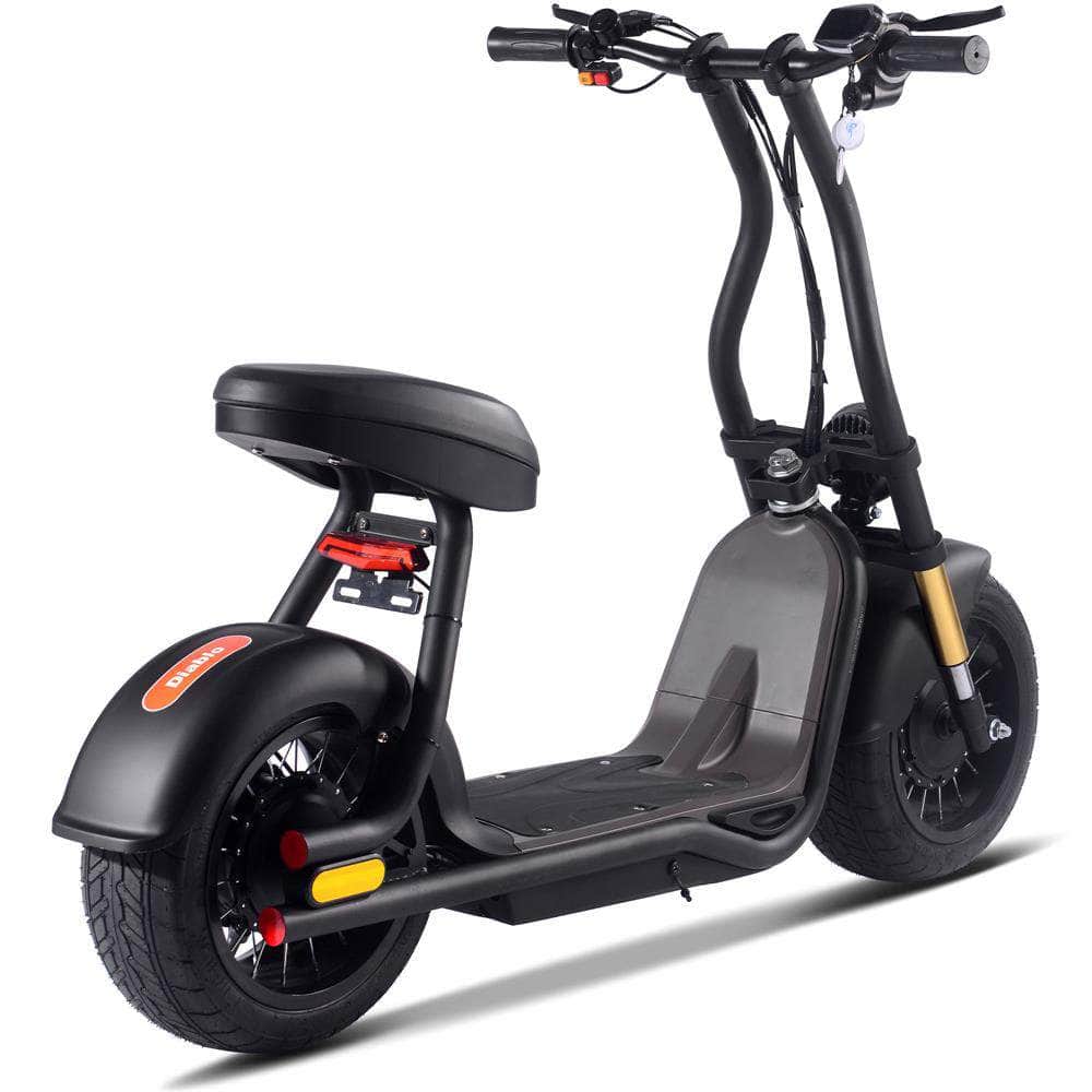 MOTOTEC Diablo 48v 1000w Lithium Fat Tire Electric Scooter - rear hub motor, large street tires