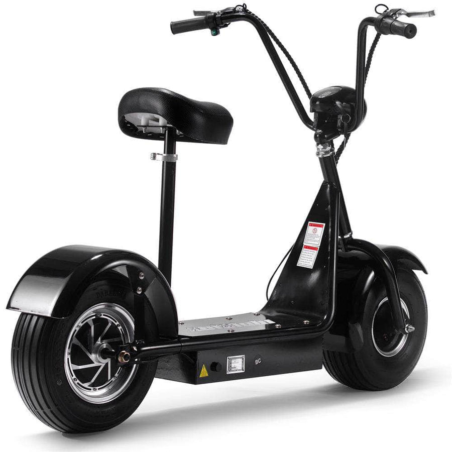 MotoTec FatBoy 48v 800w Electric Scooter - hub motor, wide saddle seat, fat tire