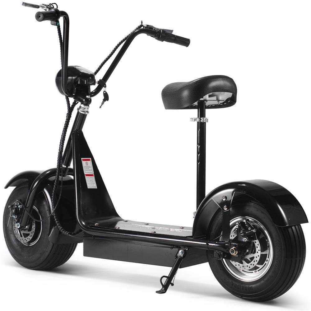 MotoTec FatBoy 48v 800w Electric Scooter - hub motor, wide saddle seat, fat tire