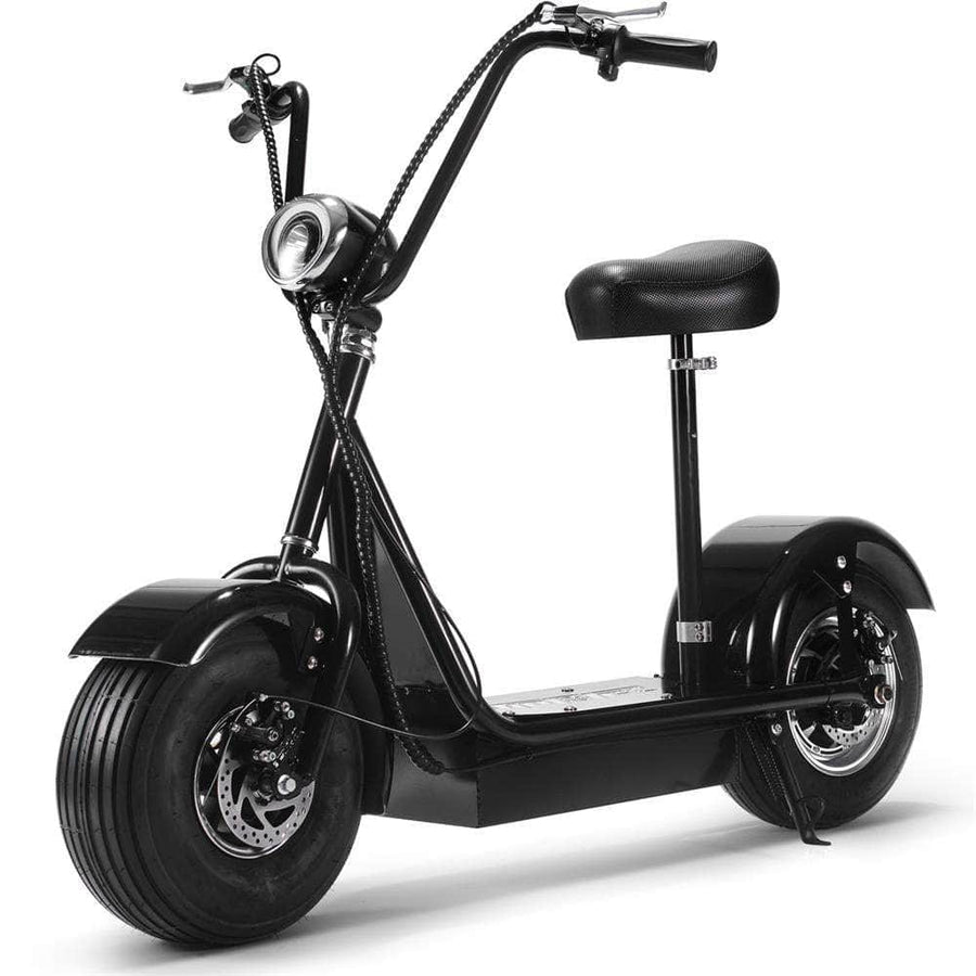 MotoTec FatBoy 48v 800w Electric Scooter - hub motor, wide saddle seat, fat tire
