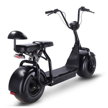 MotoTec Knockout 60v 1000w Fat Tire Electric Scooter - rear hub motor, 2 seater with backrest