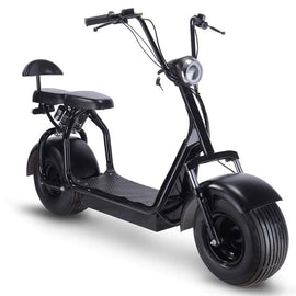 MotoTec Knockout 60v 1000w Fat Tire Electric Scooter - rear hub motor, 2 seater with backrest