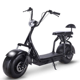 MotoTec Knockout 60v 1000w Fat Tire Electric Scooter - rear hub motor, 2 seater with backrest