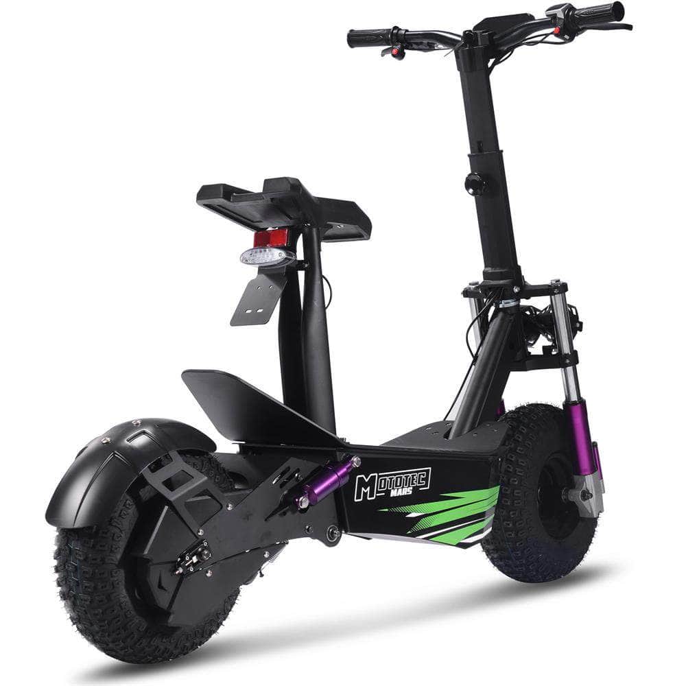 MotoTec Mars 48v 2500w Fat Tire Folding Electric Scooter - brushless motor, full suspension, dual headlights