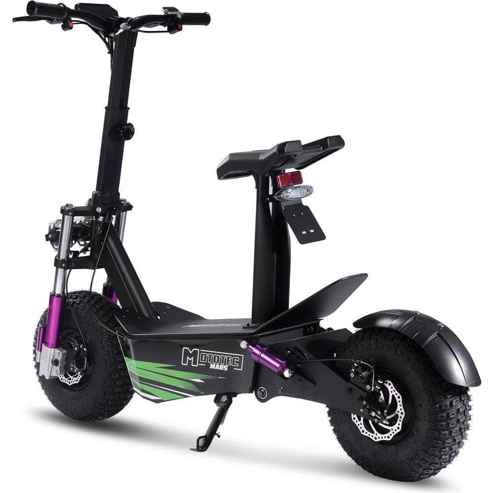 MotoTec Mars 48v 2500w Fat Tire Folding Electric Scooter - brushless motor, full suspension, dual headlights