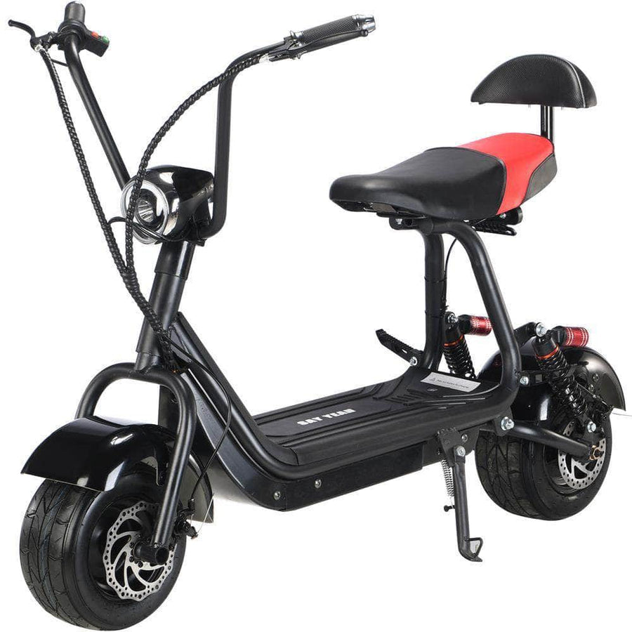 MotoTec Mini Fat Tire 48V 500w Electric Scooter - 10.4Ah, 2-Seater, headlight