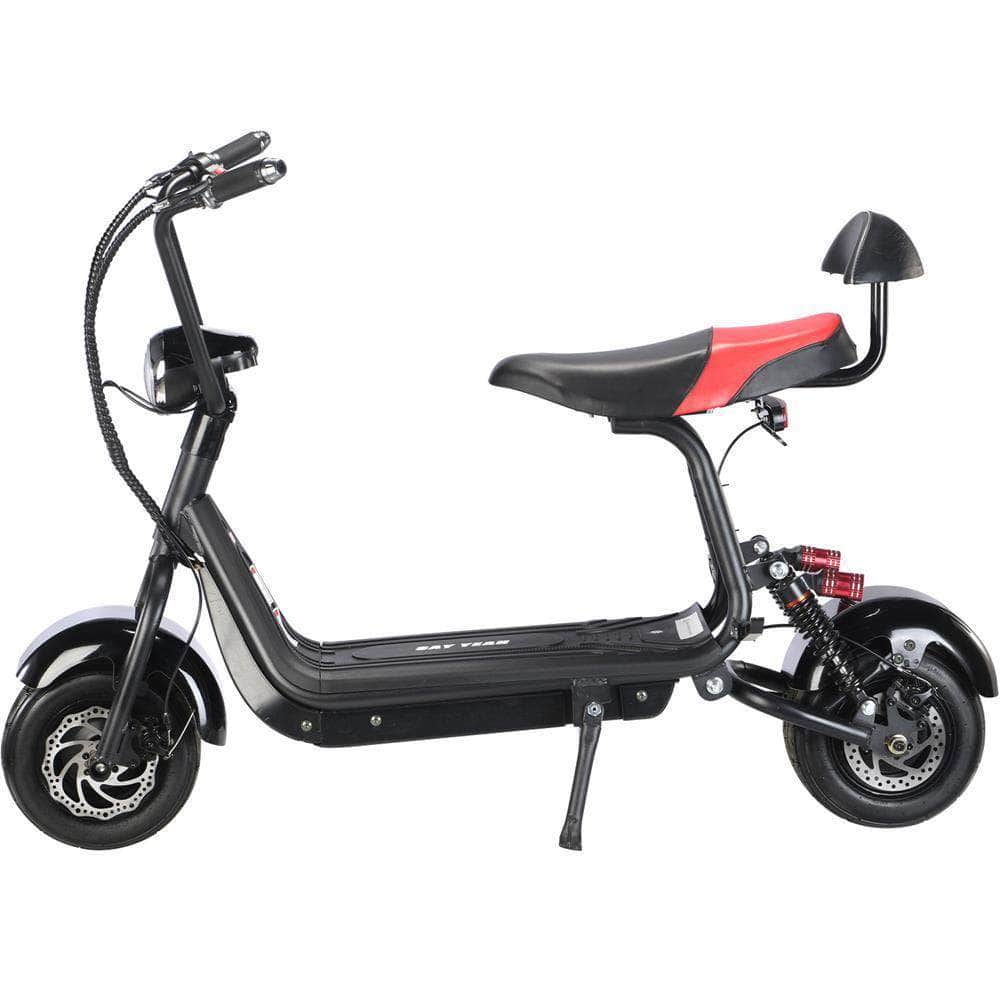 MotoTec Mini Fat Tire 48V 500w Electric Scooter - 10.4Ah, 2-Seater, headlight