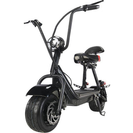 MotoTec Mini Fat Tire 48V 500w Electric Scooter - 10.4Ah, 2-Seater, headlight