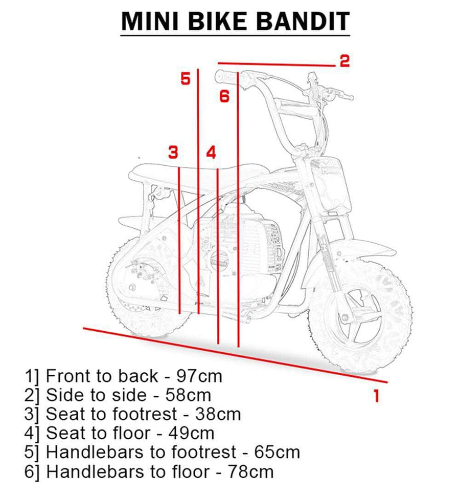 MotoTec Bandit 52cc 2-Stroke Kids Gas Mini Bike