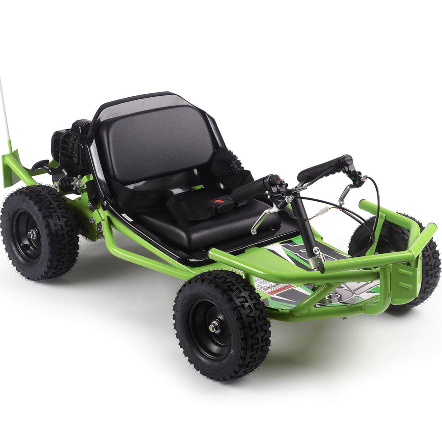 Mototec Go Kart Green MotoTec Sandman Kids Gas Powered 2-stroke 52cc Go Kart
