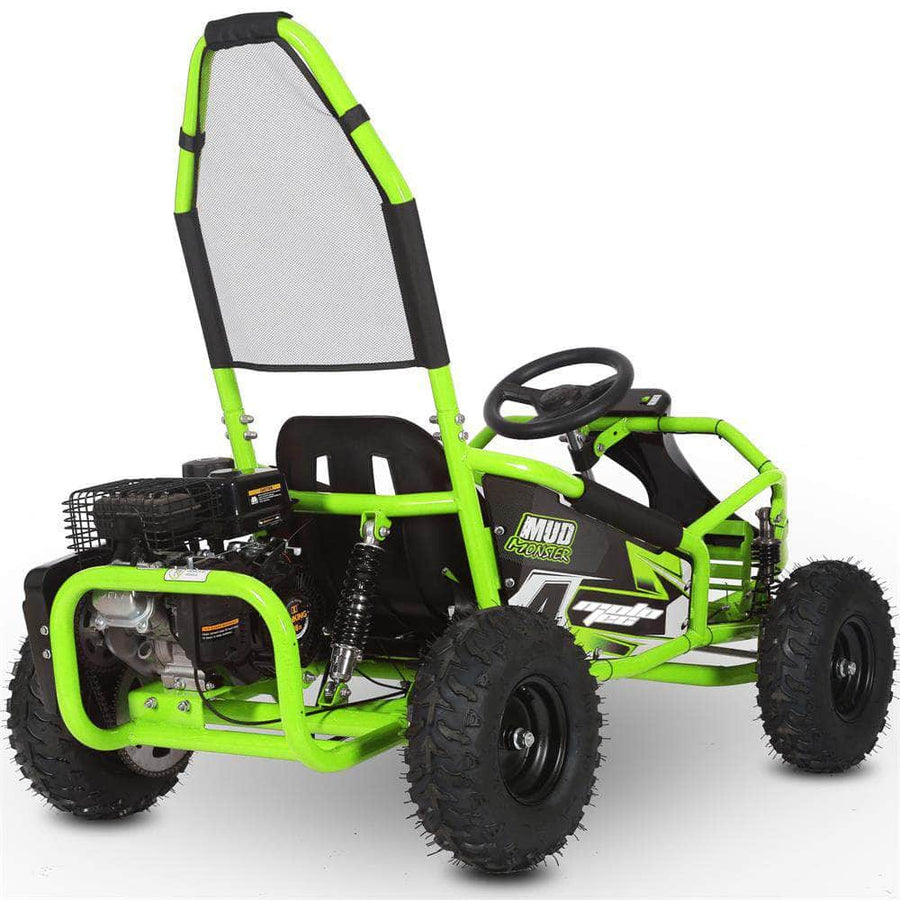 Ships in 2026 - MotoTec Mud Monster Kids Gas Powered 4-stroke 98cc Go Kart - full suspension