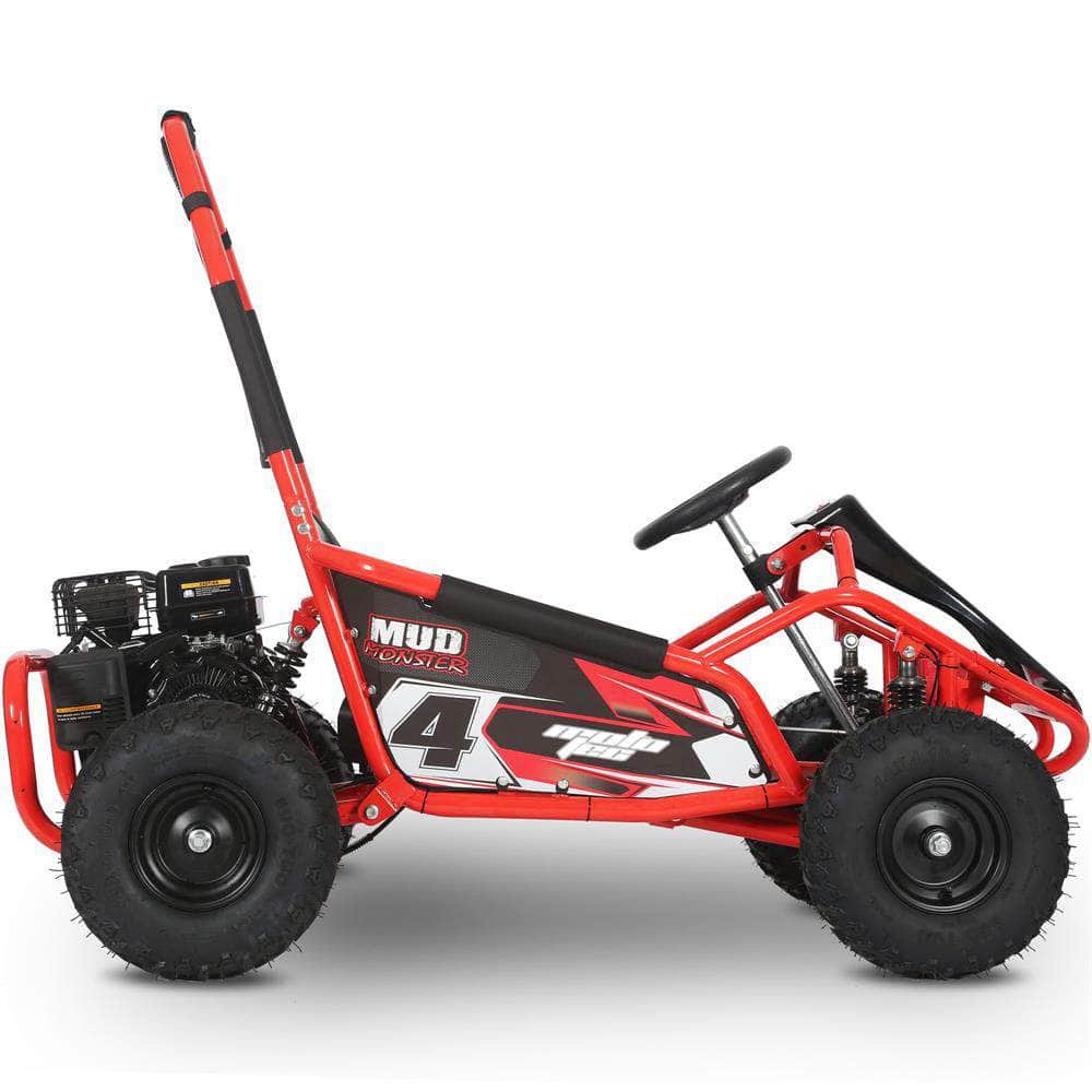Ships in 2026 - MotoTec Mud Monster Kids Gas Powered 4-stroke 98cc Go Kart - full suspension