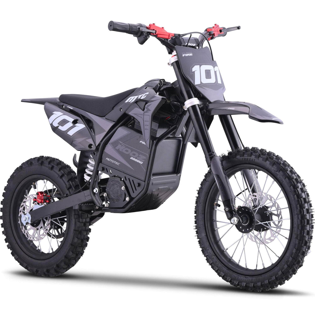 MotoTec Grey Mototec Kooz 60V Pro Electric Dirt Bike 2000W Lithium - 100% Financing Available!