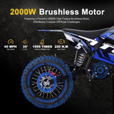 Mototec 60V Pro Electric Dirt Bike 2000W Lithium (HP115E)- 100% Financing Available!
