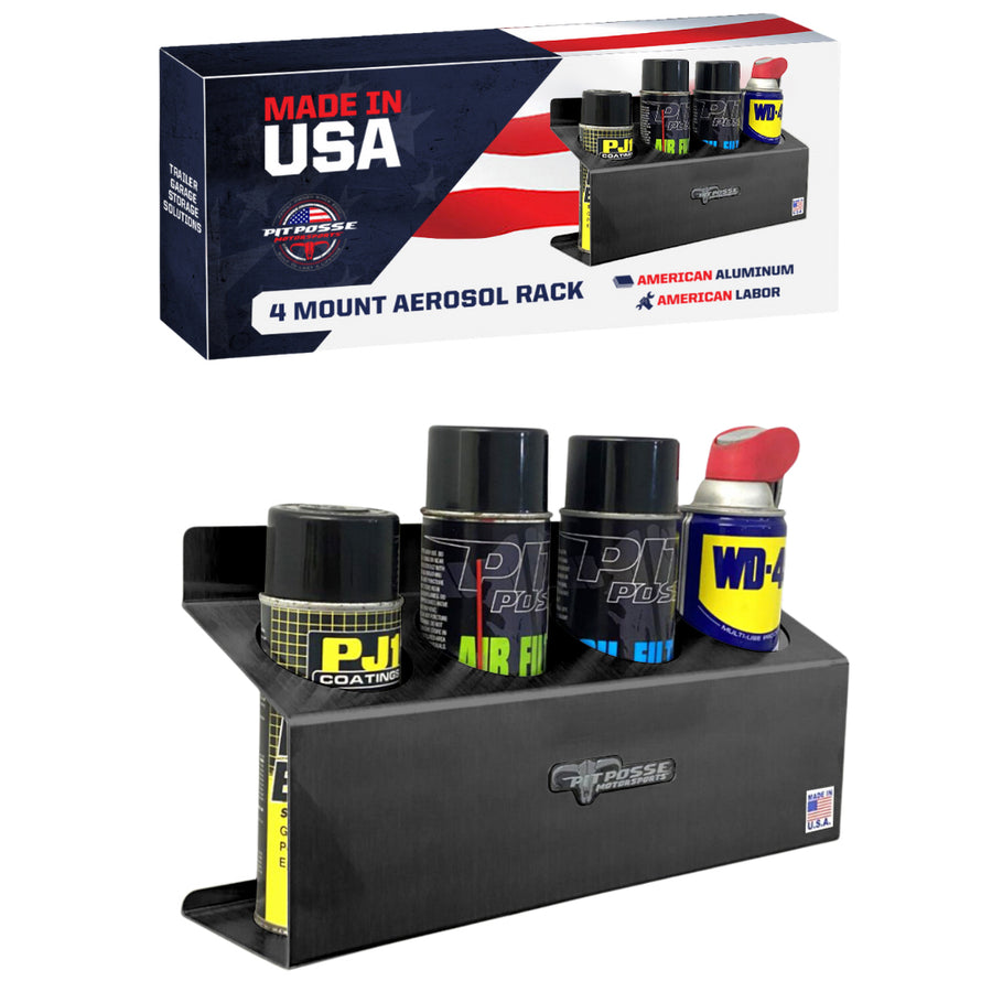 Pit Posse 4 Mount Aerosol Rack Black - Scratch and Dent product image