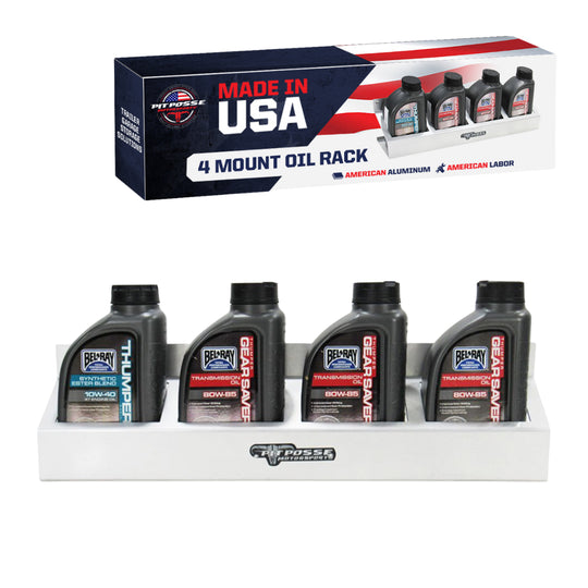 Pit Posse 4 Mount Oil Rack Silver product image