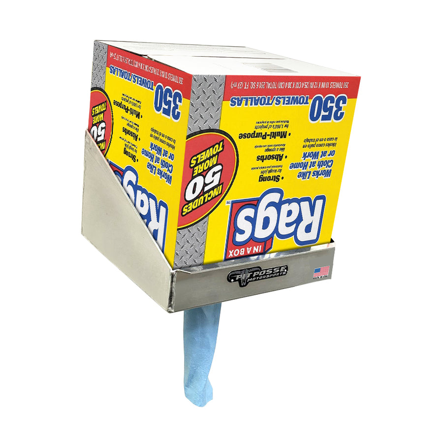 Pit Posse Rag in a Box Dispenser 350 Count Silver Large - Scratch and Dent product image