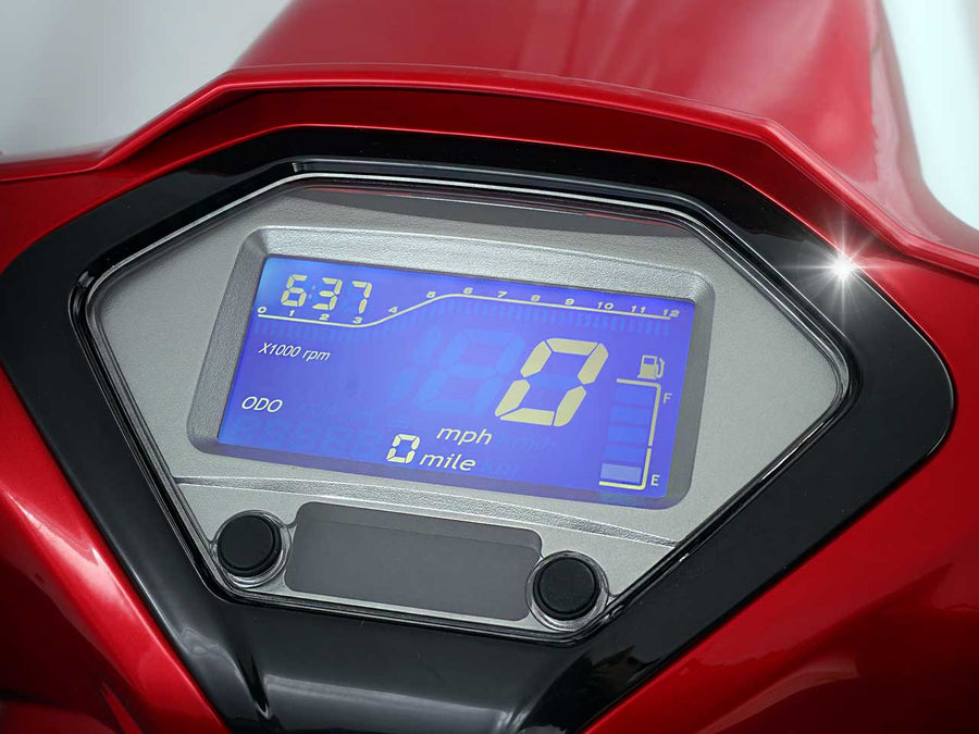 Scootstar Modstar 150 digital display dashboard speedometer and controls
