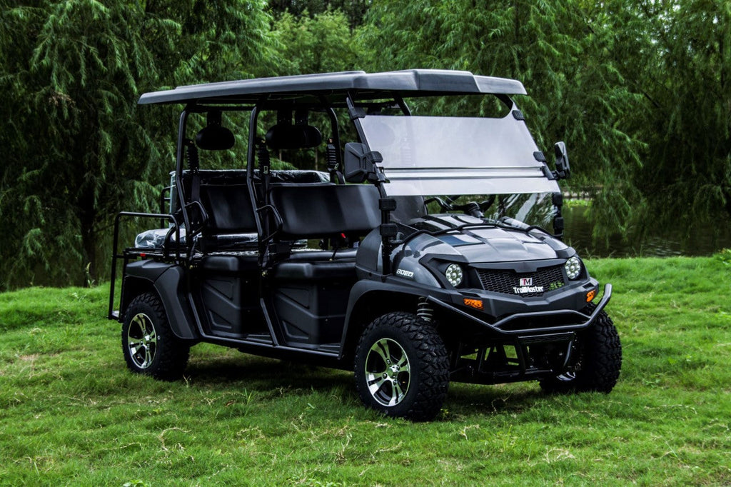 Taurus 80ED GV 6 seat, 72 volt, Rear seat flips over for storage, extended roof, McPherson Strut suspension