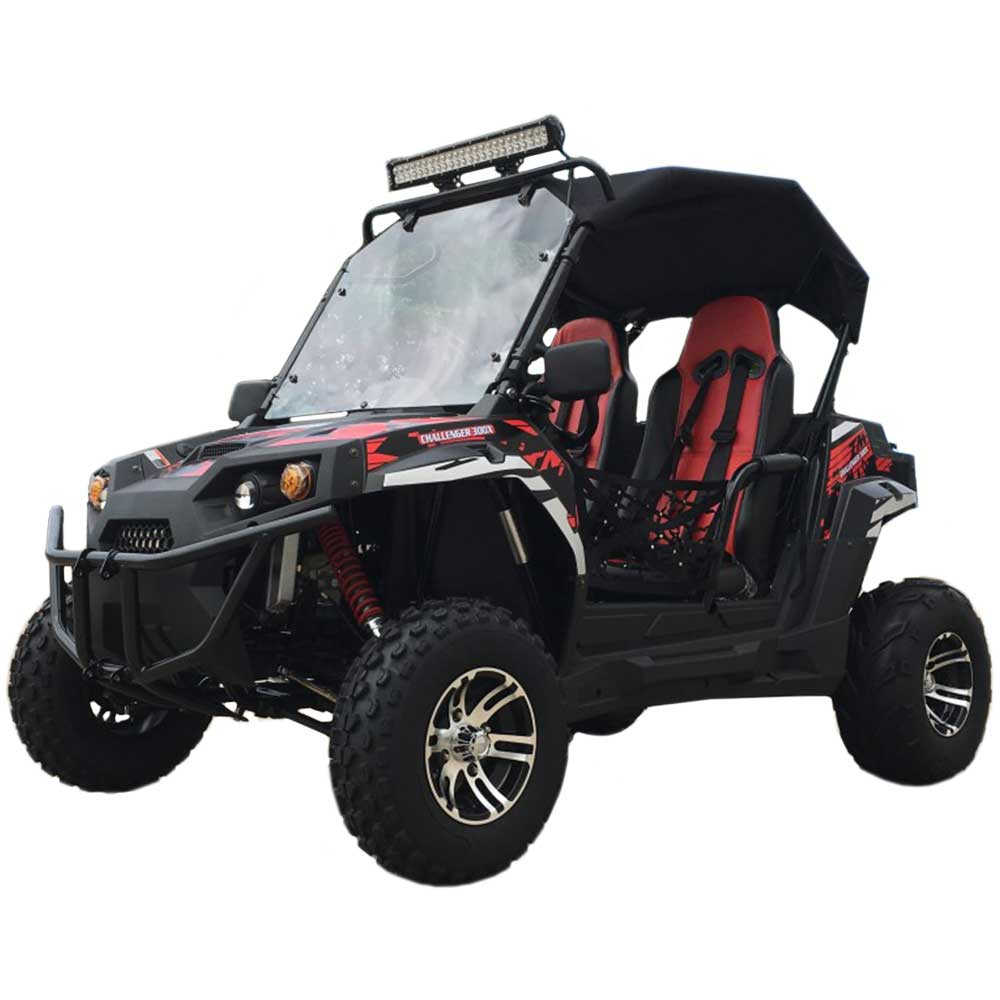 TrailMaster Challenger 200EX EFI UTV Deluxe, Windshield, Push Bar, Chrome Rims, Light bar included