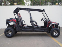Load image into Gallery viewer, TrailMaster Challenger 4-300X EFI UTV Chrome Rims, Bimini Top, Full roll Cage, Light Bar, Brush Guard. Independent Rear
