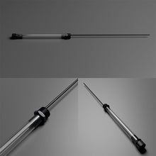 Angled view of TUFF JUG Auto Stop racing fuel spout designed for fast pit fueling and spill-resistant fuel transfer