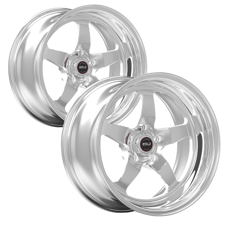 Weld Racing RT-S S71 18x12 polished forged aluminum drag racing wheels 5x4.75 bolt pattern pair