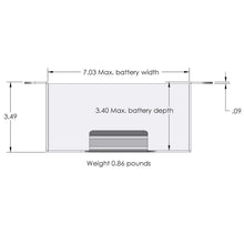 Close-up detail of XS Power 512 stamped aluminum side mount battery box
