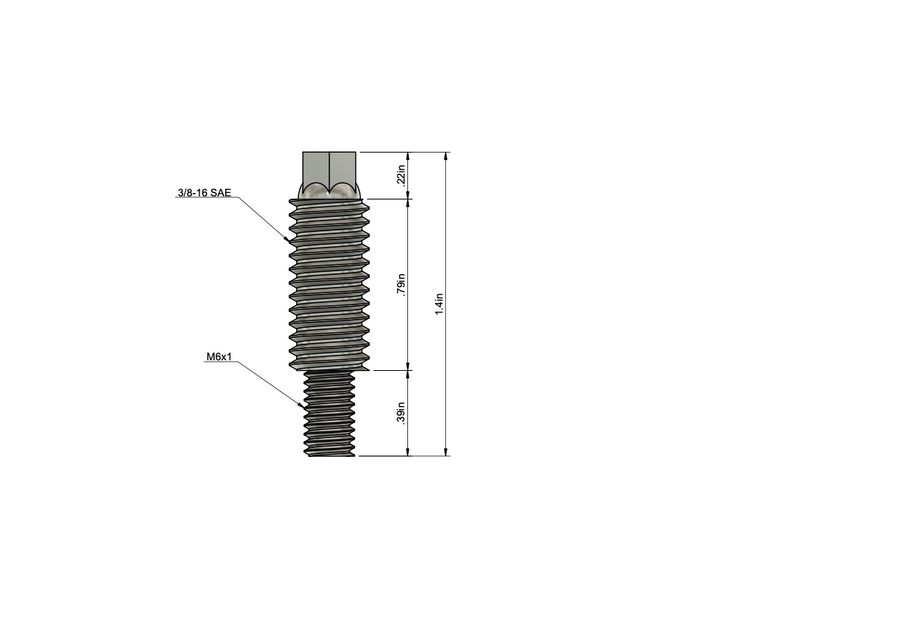 Angle view of XS Power 587 zinc plated M6 to 3/8 inch battery stud adaptors