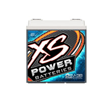 Front angle view of XS Power D6V-38 6 volt AGM golf cart battery