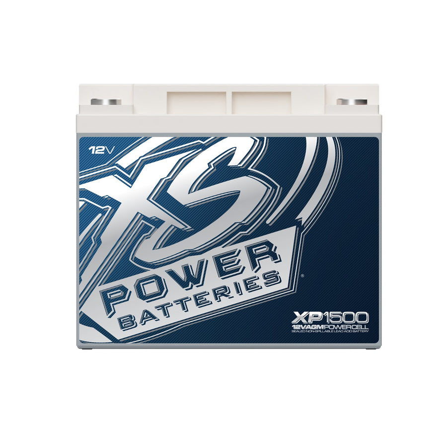 Front angle view of XS Power XP1500 12 volt AGM secondary reserve battery