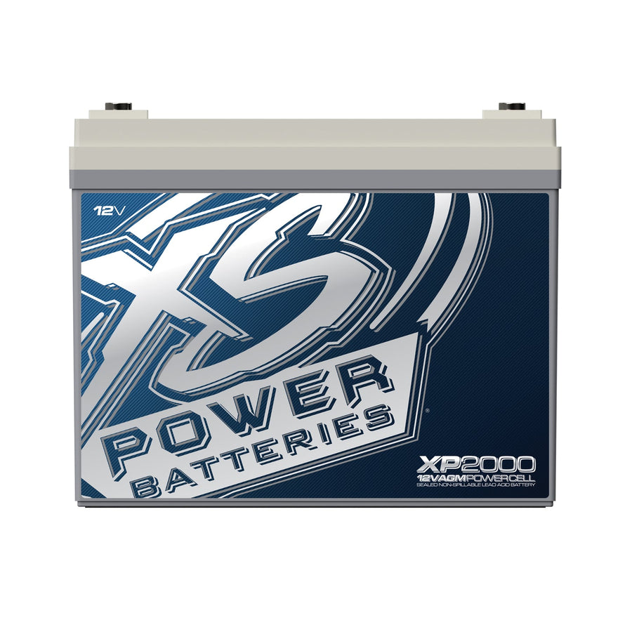 Front angle view of XS Power XP2000 12 volt AGM Group 24 secondary battery