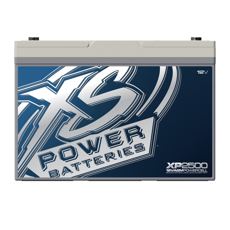 Front angle view of XS Power XP2500 12 volt AGM Group 27 secondary battery