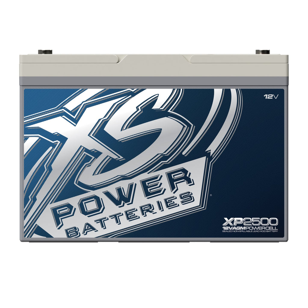 Front angle view of XS Power XP2500 12 volt AGM Group 27 secondary battery