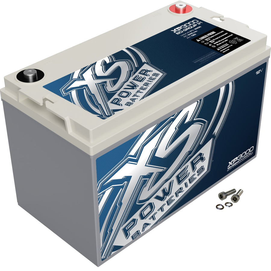 XS Power XP3000 12V AGM secondary reserve battery for audio systems and aftermarket accessories