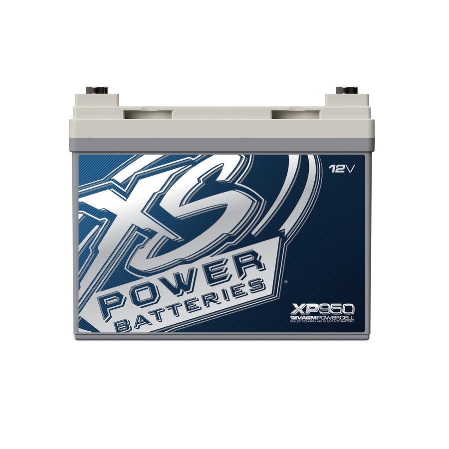Front angle view of XS Power XP950 12 volt AGM Group U1R secondary battery