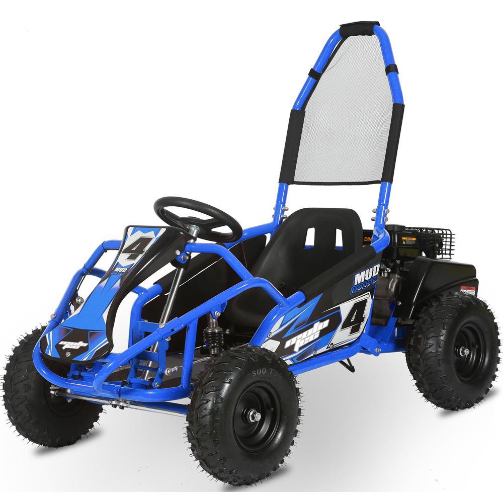 MotoTec Mud Monster 98cc Kids Go Kart Full Suspension Blue - Lee Motorsports