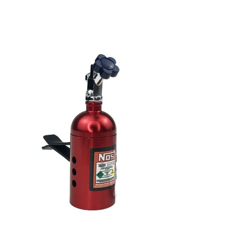 red NOS nitrous bottle style car air freshener clip on