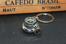 Turbocharger key ring accessory for car enthusiasts with spinning turbine